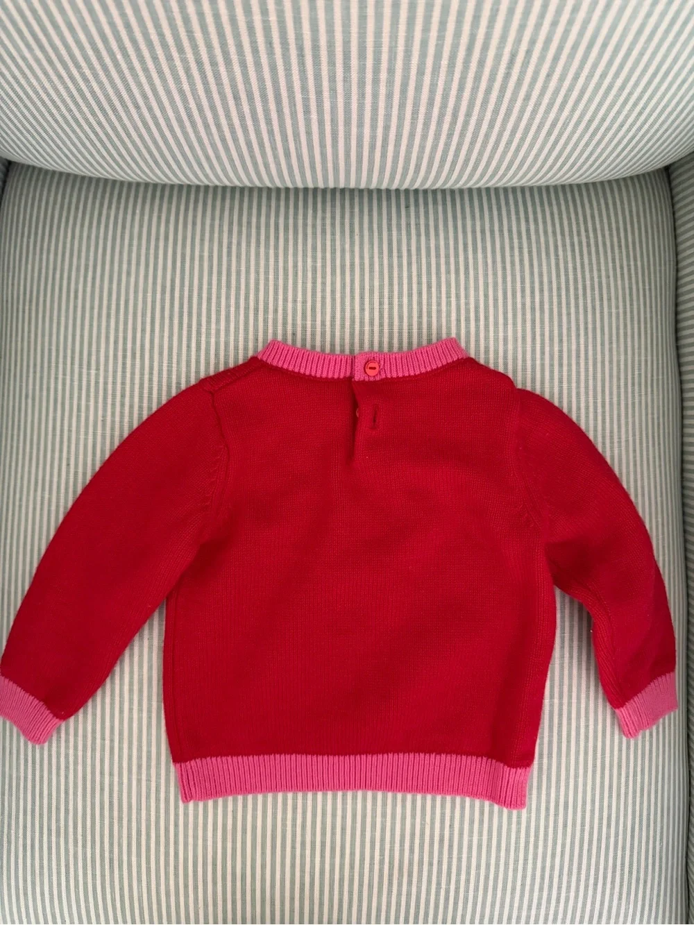 Jacadi Red and Pink Heart Snowflake Holiday Christmas Sweater - 12m
